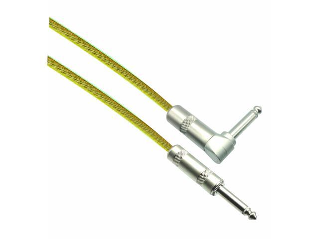 NEON YELLOW Designer Series Guitar Cables - 1/4' Straight to Right Angle (Copy)