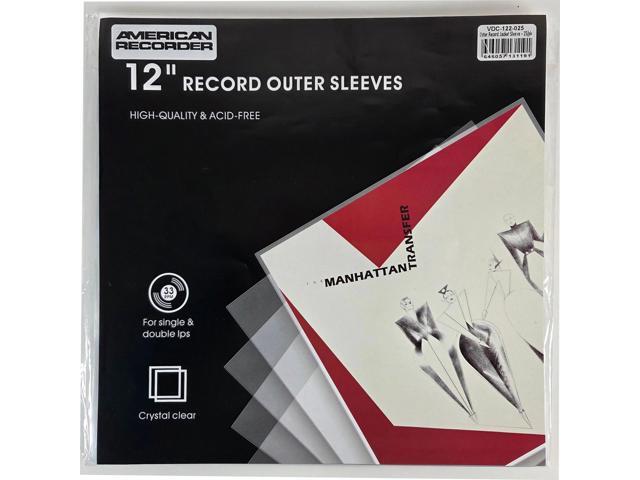 12.5' Heavy Duty Vinyl Disc LP Record Jacket Cover - pack of 25