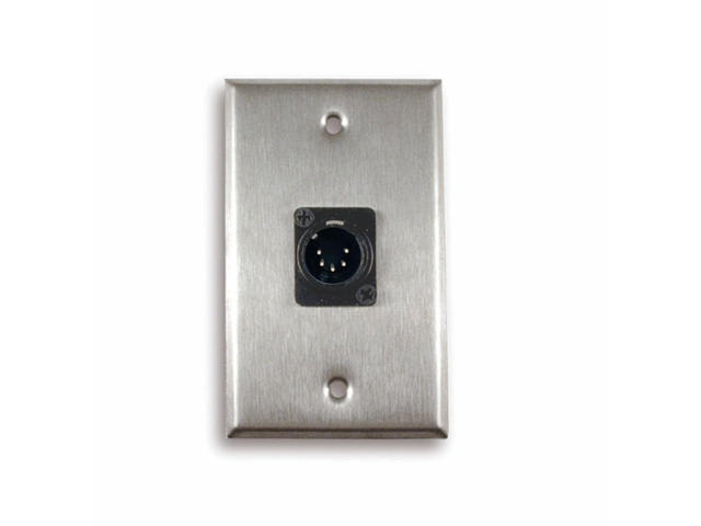 Single Gang Stainless Steel Wall Plate with 3 pin XLR Male
