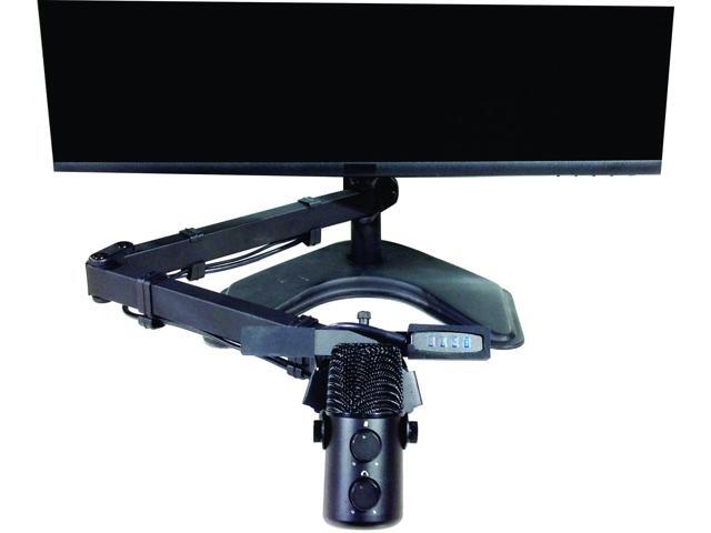 ALLCAST - Video Conference, Webinar and Podcast System. Single or Dual monitor stand with built in HD Camera, Ring Light, Microphone and Mic Boom Arm