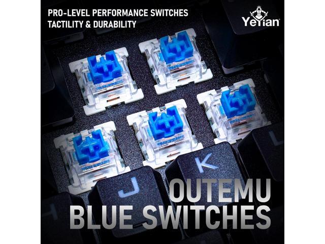 YEYIAN FLARE Mechanical Gaming Keyboard, 104 RGB LED Backlit 16M Color Keys, OUTEMU Blue Hot-Swappable Switches, Cherry MX Equivalent, 14 Modes,...