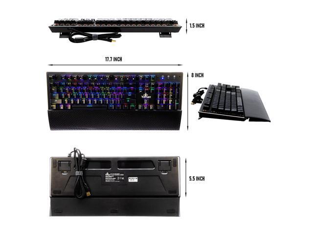 YEYIAN FLARE Mechanical Gaming Keyboard, 104 RGB LED Backlit 16M Color Keys, OUTEMU Red Hot-Swappable Switches, Cherry MX Equivalent, 14 Modes, 50M...