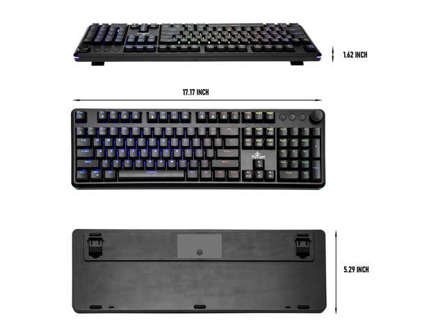 YEYIAN ASWARD Mechanical Gaming Multimedia Keyboard, 104 RGB LED Backlit 16M Color Keys, OUTEMU Red Hot-Swappable Switches, Cherry MX Equivalent,...