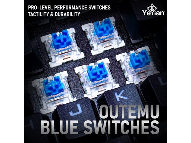 YEYIAN SPARK Mechanical Gaming Keyboard, 87 TKL RGB LED Backlit 16M Color Keys, OUTEMU Blue Hot-Swappable Switches, Cherry MX Equivalent, 13 Modes,...