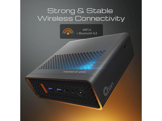 Qian Atlas 5 Mini PC Intel Core i51235U, 16GB DDR4, 512GB SSD, WiFi 6, Dual HDMI, VESA Mount