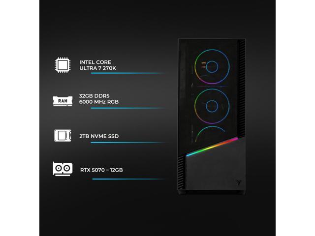 Yeyian Elara Gaming Desktop Core Ultra 7 270K, GeForce RTX 5070, 32GB DDR5 6000MHz, 2TB SSD AIReady Tower with 240mm Liquid Cooling SKU...