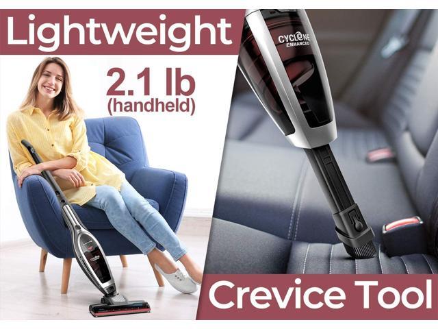 ROOMIE TEC Cordless Vacuum Cleaner, 2 in 1 Handheld Vacuum, High-Power 2200mAh Li-ion Rechargeable Battery, with Corner Lighting and Upright...