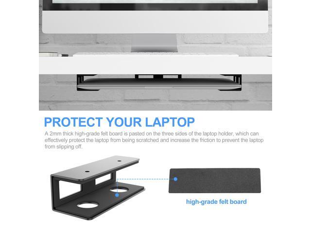 Under Desk Laptop Mount Metal Bracket with Felt Board to Protect Your Laptop, Under Desk Laptop Tray Holder Desk Shelf with Screws to Enhanced...
