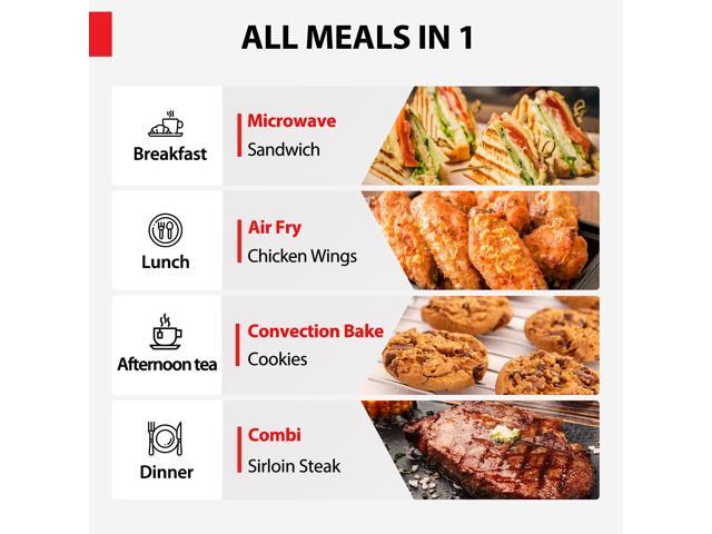 Toshiba 6-in-1 Countertop Microwave Oven with Inverter Technology, Air Fryer and Speedy Combi, Small Convection Microwave with 27 Preset Menus,...