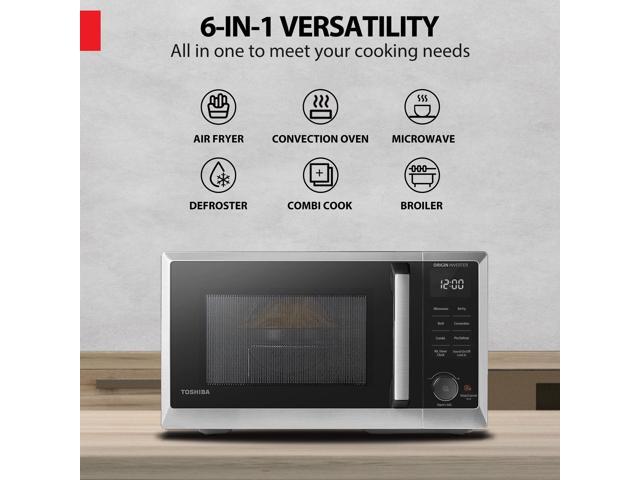 TOSHIBA 6 in 1 Inverter Microwave Oven Air Fryer Combo, Countertop Microwave, Healthy Air Fryer, Broil, Convection, Speedy Combi, Even Defrost,...
