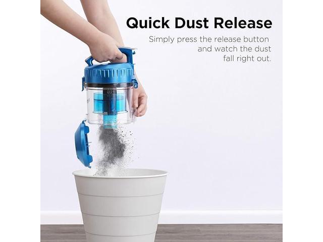 Eureka WhirlWind Bagless Canister 2.5L Vacuum Cleaner, Lightweight Vac for Carpets and Hard Floors, NEN110A, Blue corded