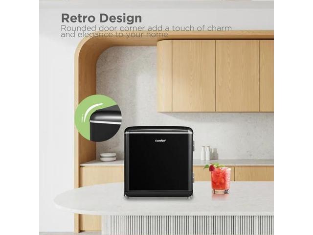 Comfee' 1.7 Cu. Ft Mini Fridge, Compact Retro Refrigerator, Energy Saving, Low Noise, Adjustable Thermostat, Single Door Small Fridge with Chiller...