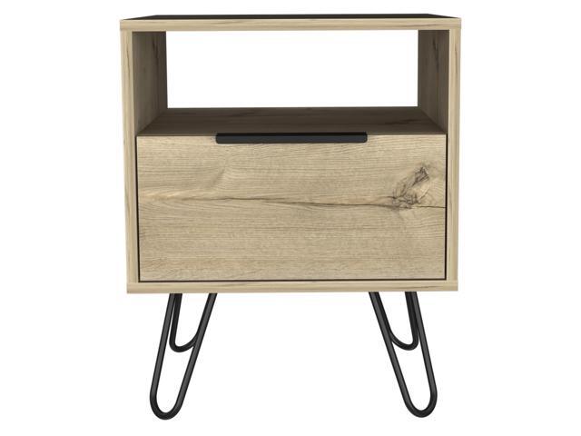 Vienna Nightstand, Shelves, Hairpin Legs