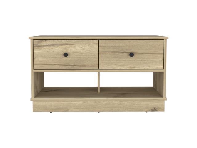 Tulip Storage Bench, Two Drawers, Two Shelves