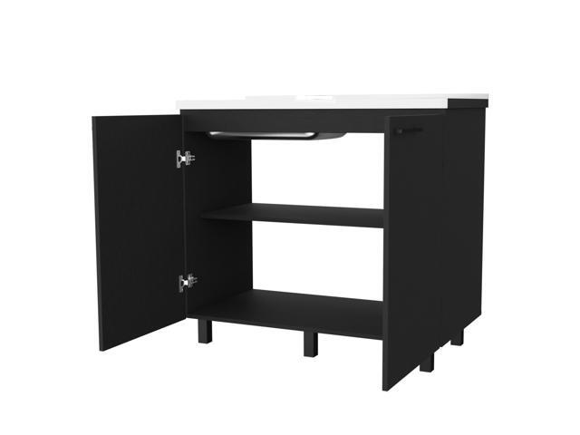 Oklahoma 2 Utility Sink & Cabinet, Interior Shelf, Aluminum Countertop