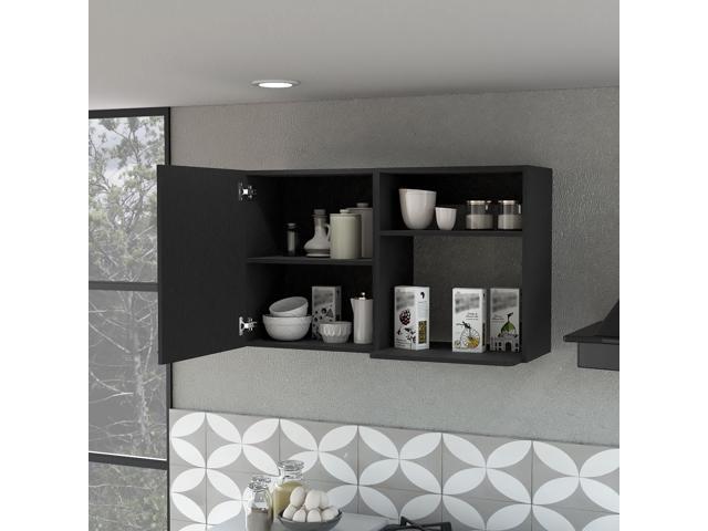 Oklahoma 2 Wall Cabinet, 2 Door Stackable Wall Mounted Storage Cabinet with 2 Side Shelf