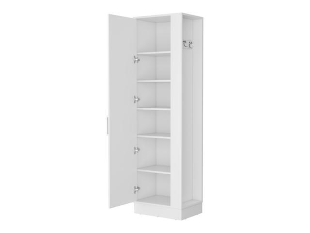 Nampa Storage Cabinet, Single Door, Broom Hangers,White