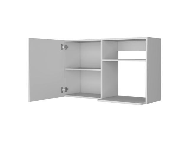 Oklahoma 2 Wall Cabinet, 2 Door Stackable Wall Mounted Storage Cabinet with 2 Side Shelf