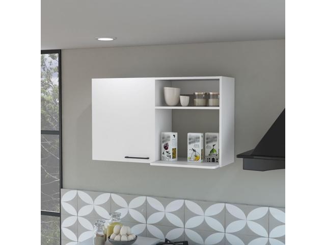 Oklahoma 2 Wall Cabinet, 2 Door Stackable Wall Mounted Storage Cabinet with 2 Side Shelf