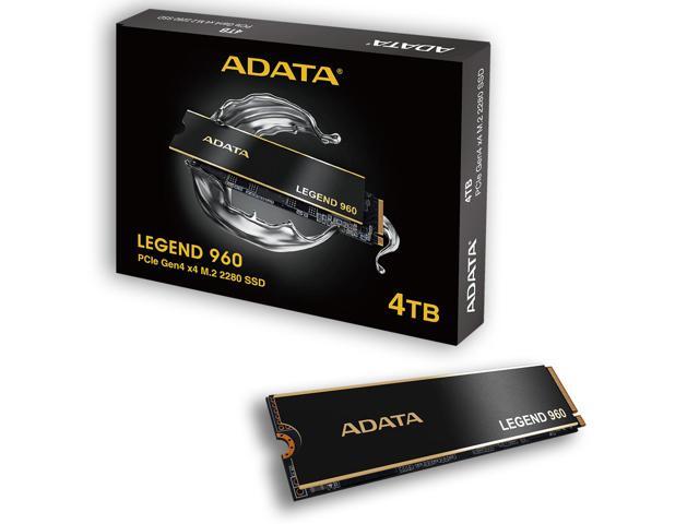 ADATA 4TB SSD Legend 960, NVMe PCIe Gen4 x 4 M.2 2280, Speed up to 7, 400MB/s, Internal Solid State Drive for PS5 with Heatsink, Gaming, High.
