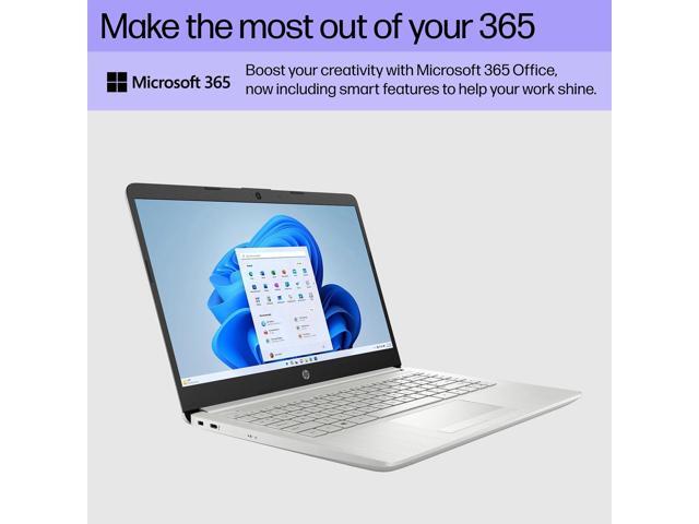 HP Portable Laptop, Student and Business, 14' HD Display, Intel Quad-Core N4120, 8GB DDR4 RAM, 64GB eMMC, 1 Year Office 365, Webcam, RJ-45, HDMI,...