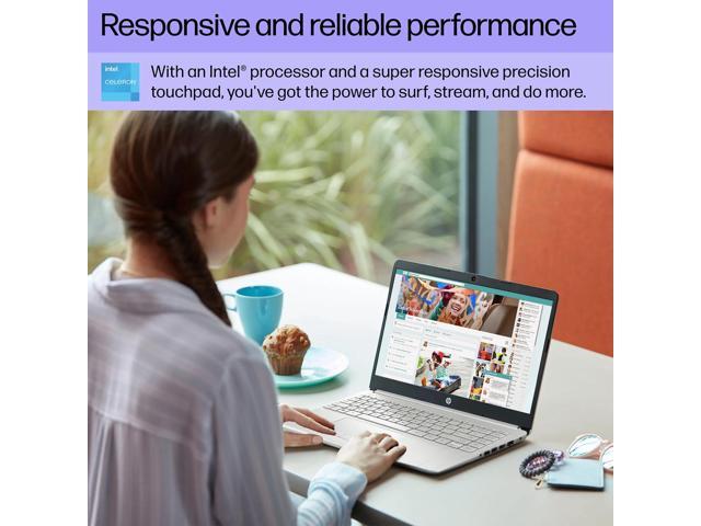 HP Portable Laptop, Student and Business, 14' HD Display, Intel Quad-Core N4120, 8GB DDR4 RAM, 64GB eMMC, 1 Year Office 365, Webcam, RJ-45, HDMI,...