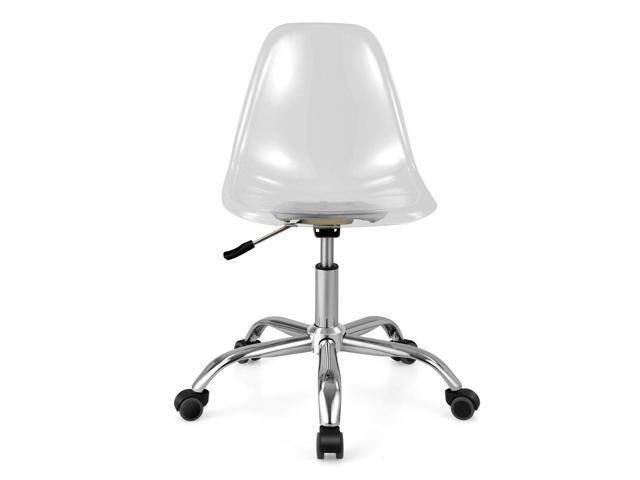 SlickBlue Swivel Acrylic Armless Adjustable Height Office Chair