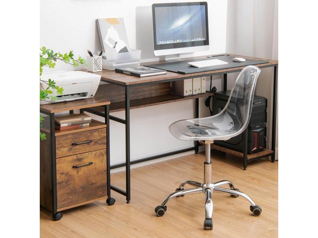 SlickBlue Swivel Acrylic Armless Adjustable Height Office Chair