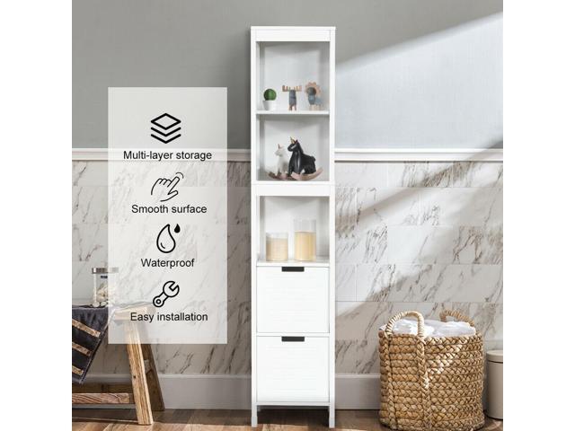 5-Tier Multifunctional Bathroom Floor Cabine Storage with 2 Drawers