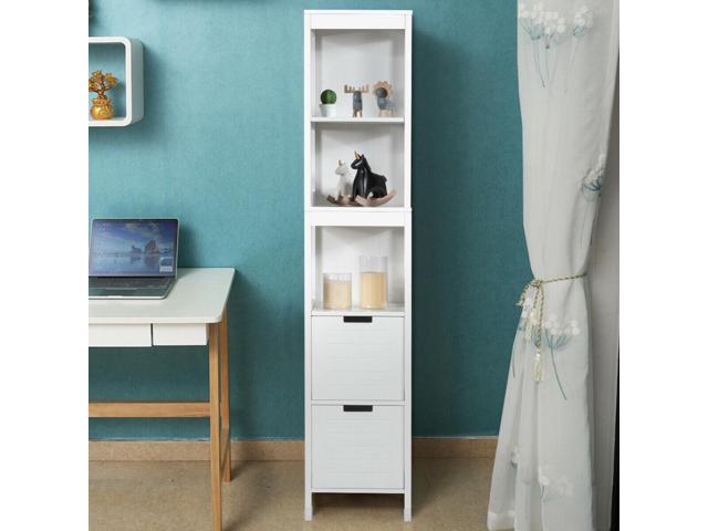 5-Tier Multifunctional Bathroom Floor Cabine Storage with 2 Drawers