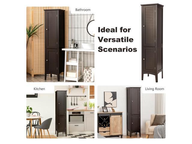 Freestanding Bathroom Storage Cabinet for Kitchen and Living Room-Brown
