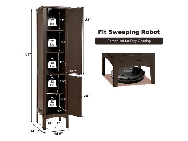 Freestanding Bathroom Storage Cabinet for Kitchen and Living Room-Brown