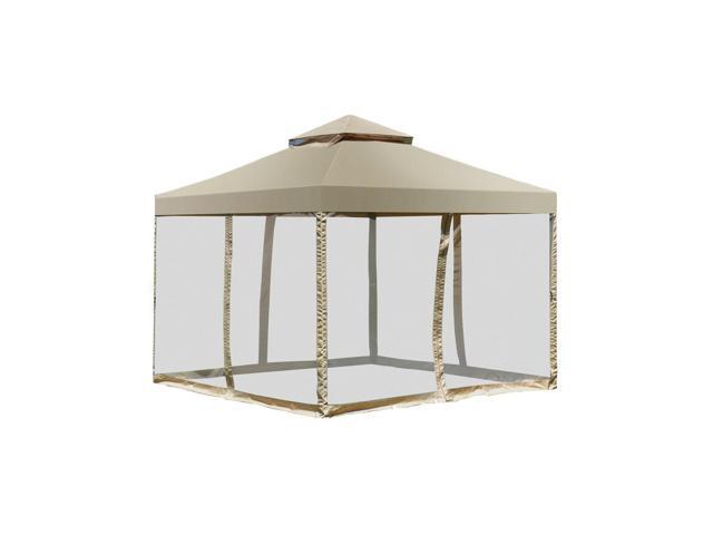 Outdoor 2-Tier 10 Feet x 10 Feet Screw-free Structure Shelter Gazebo Canopy