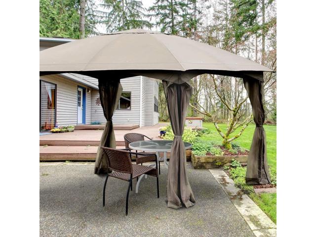 11.5 x 11.5 Feet Fully Enclosed Outdoor Gazebo with Removable 4 Walls