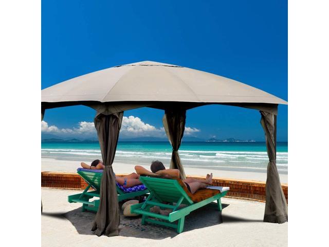 11.5 x 11.5 Feet Fully Enclosed Outdoor Gazebo with Removable 4 Walls