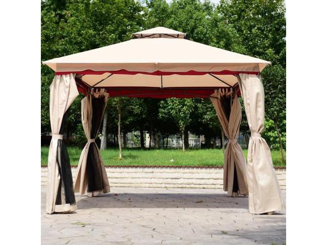 13' x 10' Outdoor Art Steel Frame Gazebo Canopy with Netting