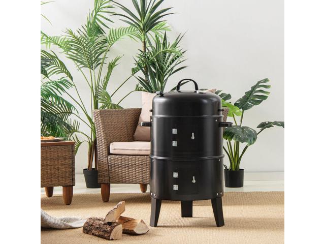 3-in-1 Charcoal BBQ Grill Cambo with Built-in Thermometer