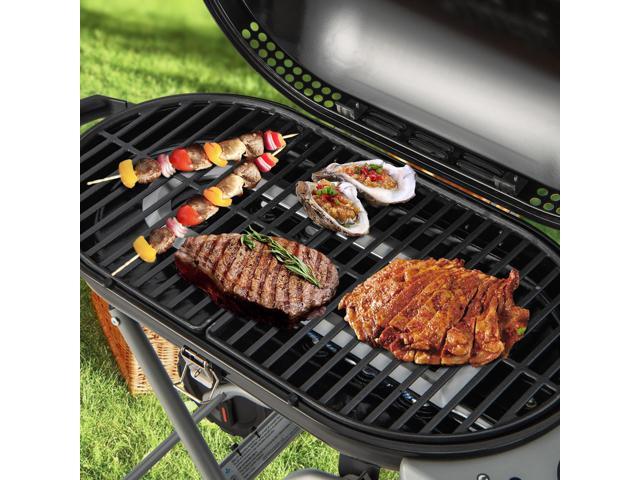 15000 BTU Portable Propane BBQ Grill with Wheels and Side Shelf-Black