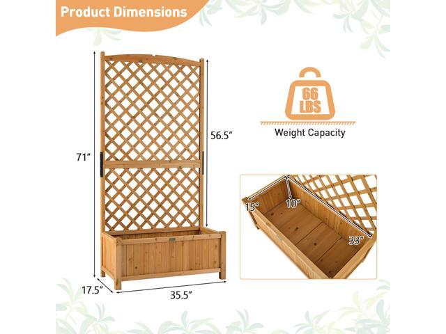 Planter Raised Bed with Trellis for Plant Flower Climbing-Orange