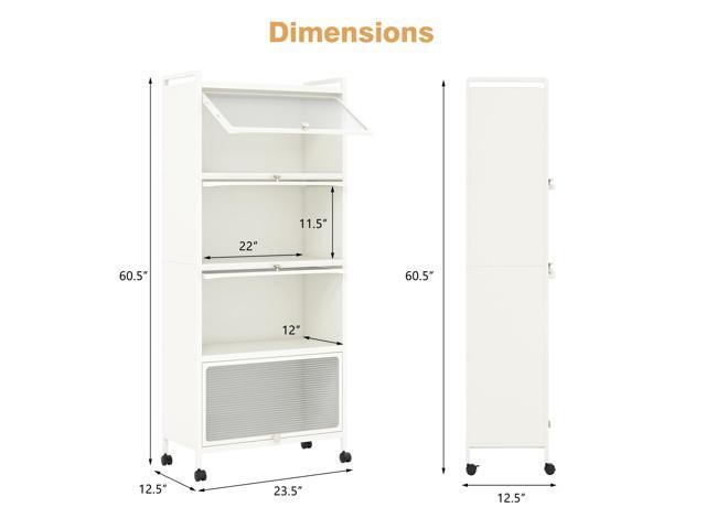5-Tier Kitchen Baker's Rack with Flip-up PC Doors
