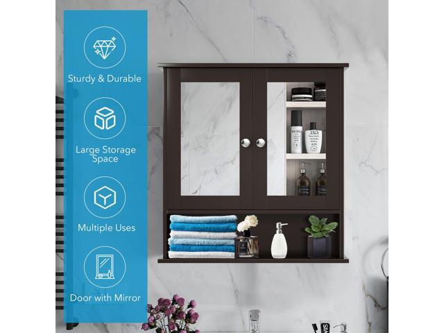 Bathroom Wall Mount Mirror Cabinet Organizer