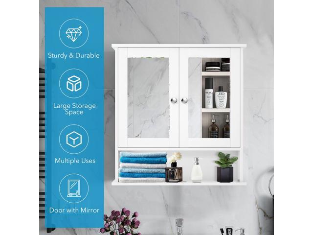 Bathroom Wall Mount Mirror Cabinet Organizer