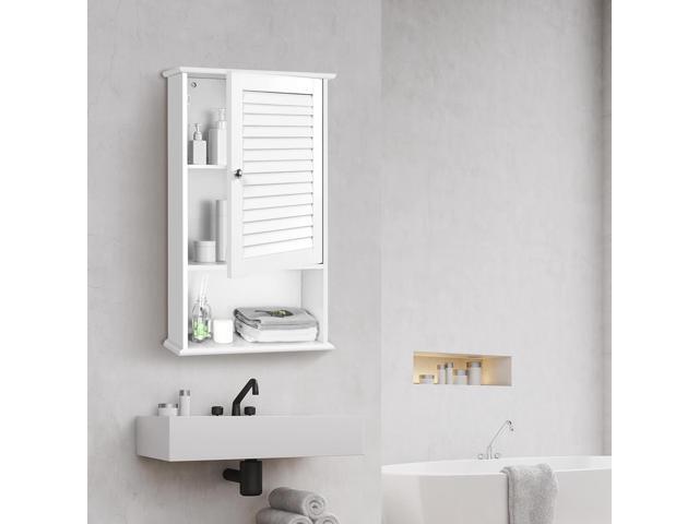 Bathroom Wall Mount Storage Cabinet Single Door with Height Adjustable Shelf