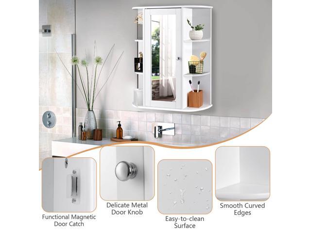 Bathroom Single Door Shelves Wall Mount Cabinet with Mirror