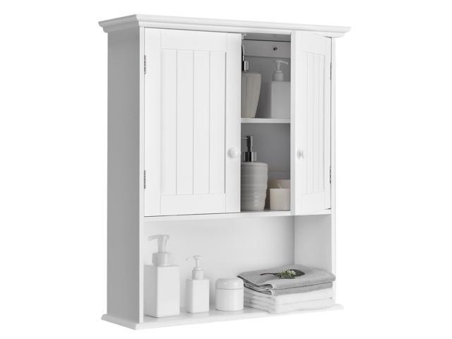 2-Door Wall Mount Bathroom Storage Cabinet with Open Shelf