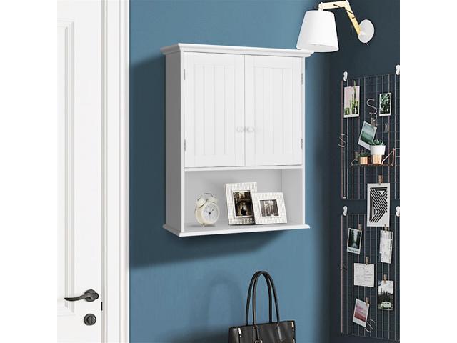 2-Door Wall Mount Bathroom Storage Cabinet with Open Shelf