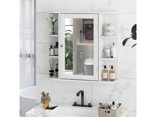 Multipurpose Mount Wall Surface Bathroom Storage Cabinet with Mirror