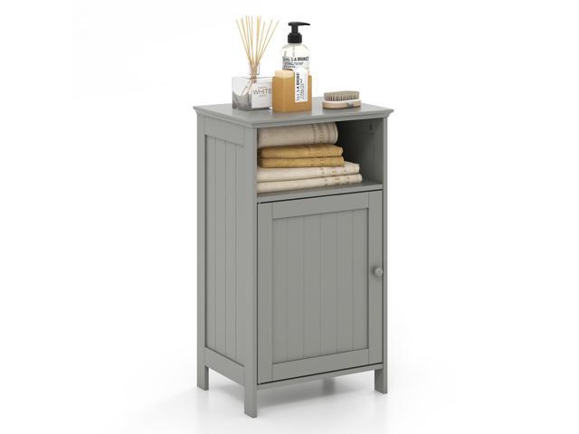 Bathroom Freestanding Adjustable Shelf Floor Storage Cabinet