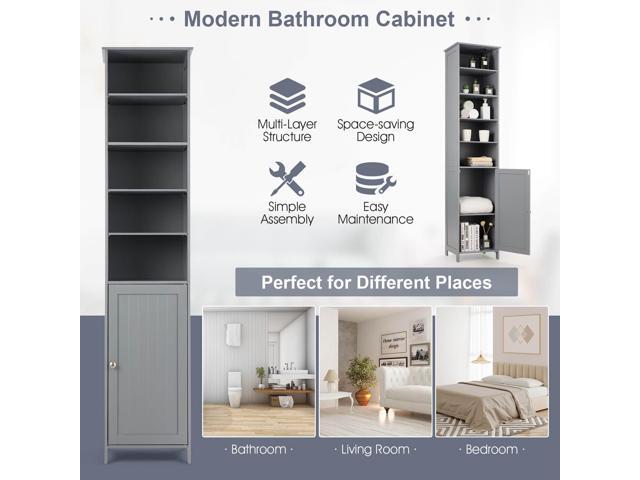 72 Inches Free Standing Tall Floor Bathroom Storage Cabinet