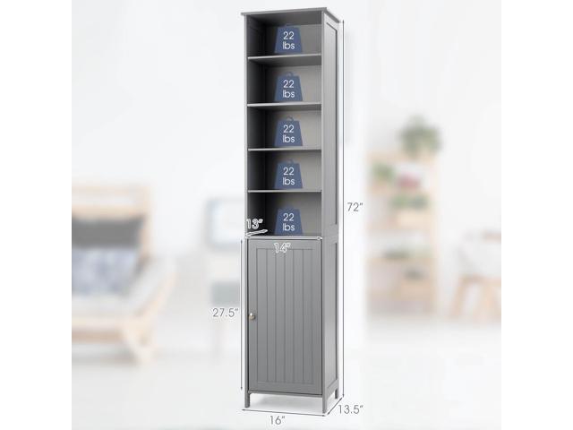 72 Inches Free Standing Tall Floor Bathroom Storage Cabinet